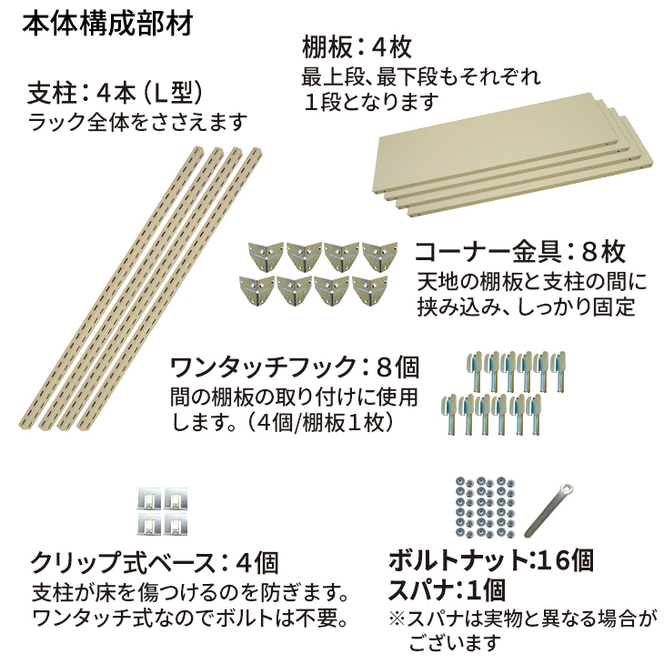 EK軽量 120kg/段 (新セミボルト16本) 高さ1800×幅1800×奥行600mm 単体